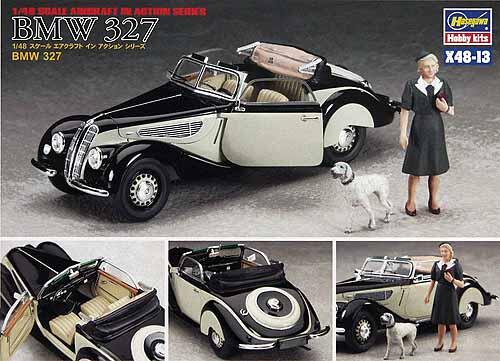BMW 327 GERMAN VINTAGE CAR WITH  WOMAN AND DOG FIGURES