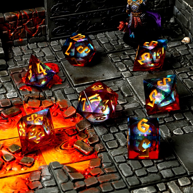 Fire and Ice Liquid Core RPG Dice Set