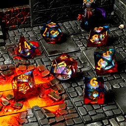 Fire and Ice Liquid Core RPG Dice Set