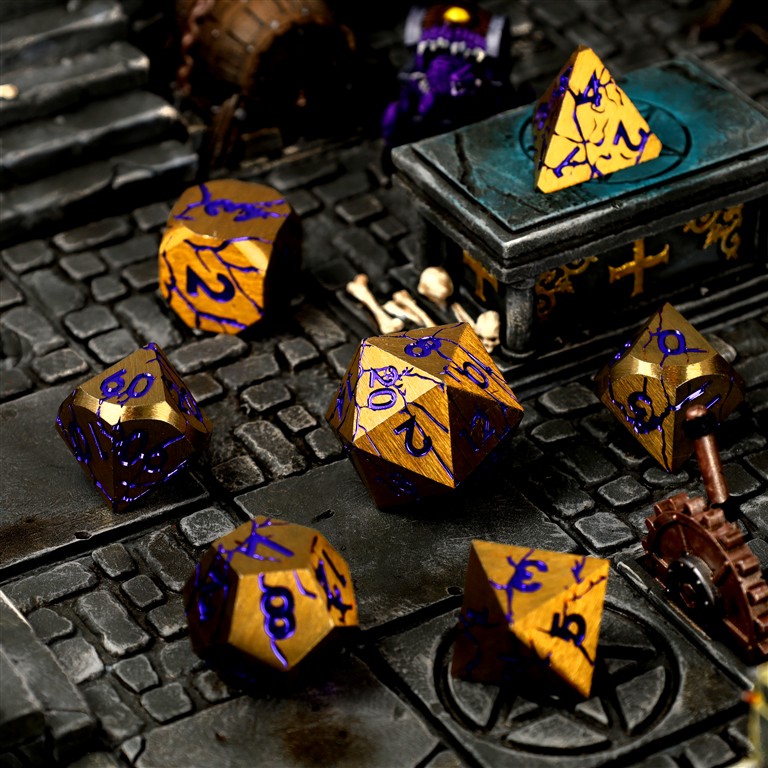 Shattered Sigils Metal RPG Dice Se