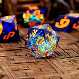 Galactic Ember Sharp Edge Resin RPG Dice Set