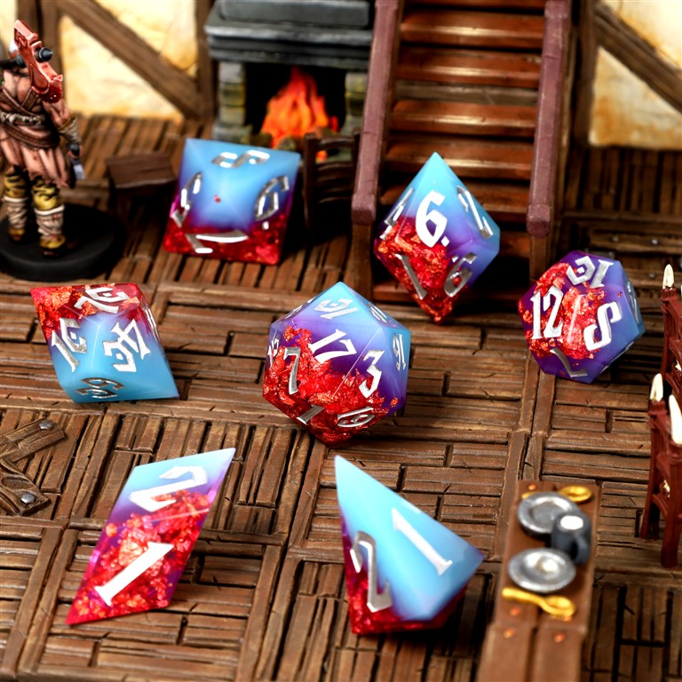 Spring Bliss Sharp Edge Resin RPG Dice Set