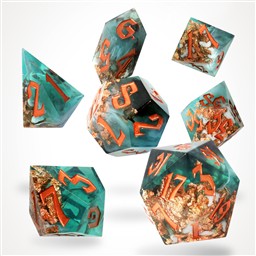 Oceanic Oracle Sharp Edge Resin RPG Dice Set