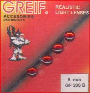 CRISTAL CLEAR RESIN 5 mm RED LENS. CRISTAL CLEAR RESIN 5 mm RED LENS.