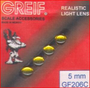 CRISTAL CLEAR  RESIN 5 mm  YELLOW LENS.