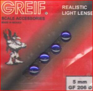 CRISTAL CLEAR RESIN 5 mm BLUE LENS. CRISTAL CLEAR RESIN 5 mm BLUE LENS.