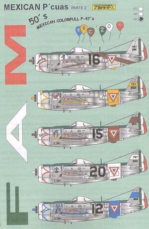 P'CUAS PATE 2 P-47 ESCUADRON 1950's FUERZA AEREA MEXICANA - FAM - P'CUAS PATE 2 P-47 ESCUADRON 1950's FUERZA AEREA MEXICANA - FAM -