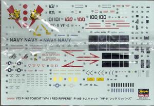 F-14 TOMCAT B "RED RIPPERS" V-11. ENGRAVED PANEL LINES, COCKPIT DETAIL, PILOT STAIR,  MOVILE VARIABL