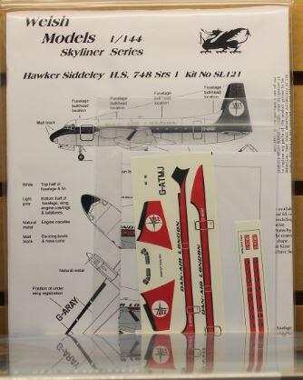 H.S. 748 Srs 1 DAN-AIR LONDON HAWKER SIDDELEY - SERIE NOSTALGIA - FINELY SURFACE AND PANEL LINES. DE