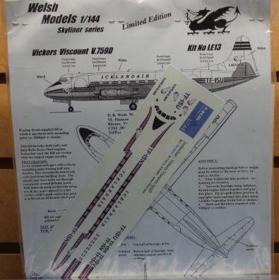 V.759 D ICELANDAIR VICKERS VISCOUNT - FINELY SURFACE AND PANEL LINES. DETAIL ENGINES WITH MOVABLE PR