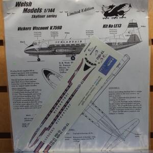 V.759 D ICELANDAIR VICKERS VISCOUNT - FINELY SURFACE AND PANEL LINES. DETAIL ENGINES WITH MOVABLE PR