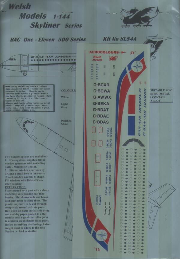 BAC 1-11 DAN-AIR LONDON - SERIE NOSTALGIA -