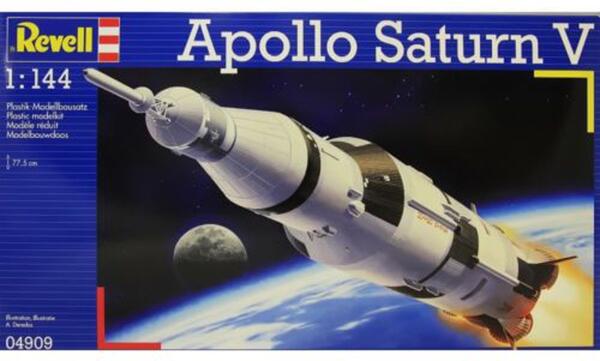 SATURN V APOLLO, U.S. ROCKET LUNAR MISION "APOLO". CON PLATAFOMA DE LANZAMIENTO. MODULO DE IMPULSO, 