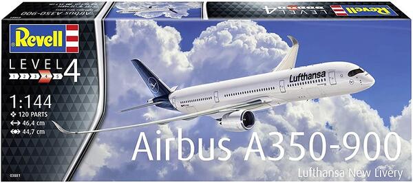AIRBUS A350-900 LUFTHANSA NEW DELIVERY-HIGH DETAIL MODEL KIT,  COCKPIT & DETAILED ENGINES, ROTATING 