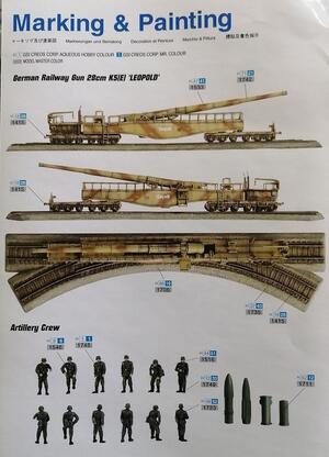 GERMAN RAILWAY GUN 28cm K5(E) " LEOPOLD" w/ TURNOUT TRACK + ARTILLERY CREW