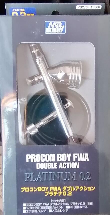 PLATINUM 0.2 PROCOM BOY FWA DOUBLE ACTION AIRBRUSH   -  AEROGRAFO DE DOBLE ACCION PLATINUM 0.2  -