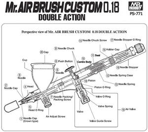 PLATINUM 0.18 PROCOM BOY FWA DOUBLE ACTION AIRBRUSH   -  AEROGRAFO DE DOBLE ACCION PLATINUM 0.18  -