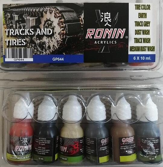 TRACK AND TIRES SET - EQUIPO BASICO DE 6 COLORES DE OXIDACION.  PINTURA  ACRILICA DE 10ml.