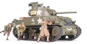M4A3 SHERMAN TANK w/ 75 mm GUN & 4 FIGURES