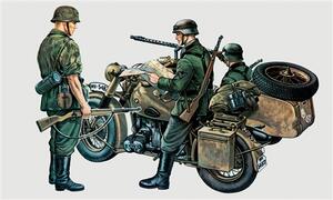 BMW R75 GERMAN MOTOCICLE WITH SIDE CAR, WERMACH BMW R75 GERMAN MOTOCICLE WITH SIDE CAR, WERMACH