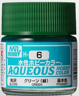 H-6 GREEN - VERDE - AQUEOUS HOBBY COLOR -  ALTA CONCENTRACION -  RINDE 20ml.
