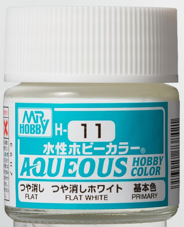 H-11 FLAT WHITE - BLANCO MATE - AQUEOUS HOBBY COLOR - ALTA CONCENTRACION - NUEVA FOMULA.