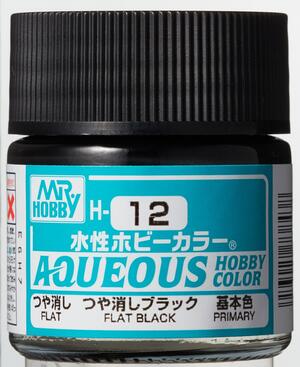 H-12 FLAT BLACK - NEGRO MATE - AQUEOUS HOBBY COLOR - NUEVA FORMULA. ALTA CONCENTRACION - H-12 FLAT BLACK - NEGRO MATE - AQUEOUS HOBBY COLOR - NUEVA FORMULA. ALTA CONCENTRACION -