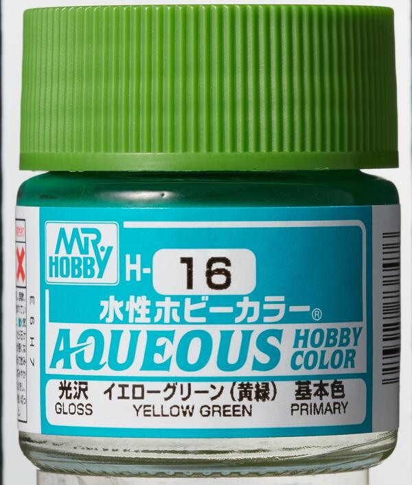 H-16 YELLOW GREEN - VERDE AMARILLENTO - AQUEOUS HOBBY COLOR - NUEVA FORMULA. ALTA CONCENTRACION - 