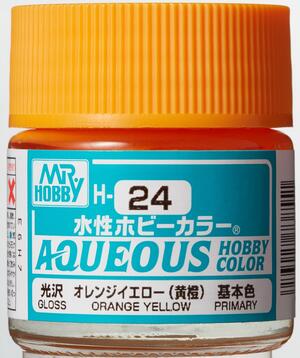 H-24  ORANGE YELLOW  - NARANJA AMARILLENTO - AQUEOUS HOBBY COLOR - ALTA CONCENTRACION - RINDE 20ml.