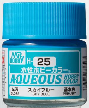 H-25 SKY BLUE - AZUL CIELO - AQUEOUS HOBBY COLOR - ALTA CONCENTRACION - RINDE 20ml. H-25 SKY BLUE - AZUL CIELO - AQUEOUS HOBBY COLOR - ALTA CONCENTRACION - RINDE 20ml.