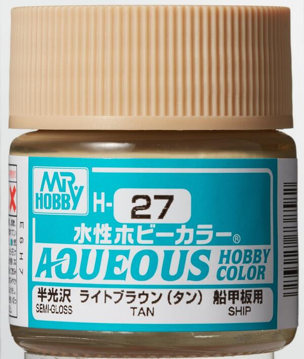 H-27  LIGHT BROWN - CAFE CLARO (TAN)- AQUEOUS HOBBY COLOR - ALTA CONCENTRACION - RINDE 20ml.