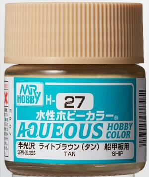 H-27  LIGHT BROWN - CAFE CLARO (TAN)- AQUEOUS HOBBY COLOR - ALTA CONCENTRACION - RINDE 20ml.
