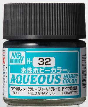 H-32  FIELD GRAY - GRIS CAMPIÑA - AQUEOUS HOBBY COLOR - NUEVA FORMULA. ALTA CONCENTRACION - 