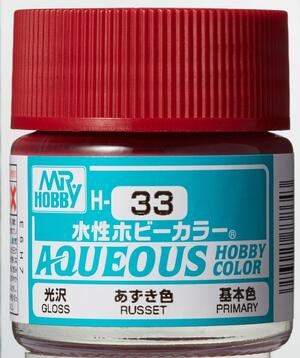 H-33 RUSSET- BERMELLON (CAFEROJIZO) - AQUEOUS HOBBY COLOR - NUEVA FORMULA. ALTA CONCENTRACION - H-33 RUSSET- BERMELLON (CAFEROJIZO) - AQUEOUS HOBBY COLOR - NUEVA FORMULA. ALTA CONCENTRACION -