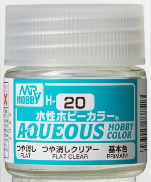 H-20 FLAT CLEAR - TRANSPARENTE MATE - AQUEOUS HOBBY COLOR - NUEVA FORMULA. ALTA CONCENTRACION - H-20 FLAT CLEAR - TRANSPARENTE MATE - AQUEOUS HOBBY COLOR - NUEVA FORMULA. ALTA CONCENTRACION -