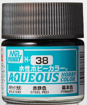 H-38  STEEL RED - ACERO ROJIZO - AQUEOUS HOBBY COLOR - NUEVA FORMULA. ALTA CONCENTRACION - 