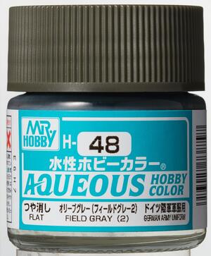 H-48  FIELD GRAY (2)  - GRIS CAMPIÑA II -   AQUEOUS HOBBY COLOR - NUEVA FORMULA. ALTA CONCENTRACION 