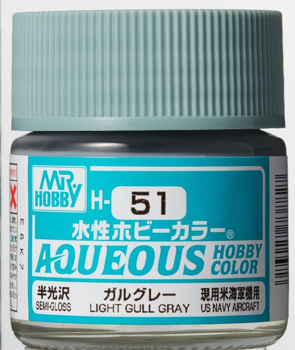 H-51  LIGHT GULL GAY - GRIS GAVIOTA CLARO -   AQUEOUS HOBBY COLOR - NUEVA FORMULA. ALTA CONCENTRACIO