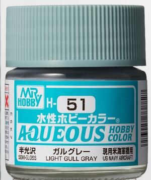 H-51  LIGHT GULL GAY - GRIS GAVIOTA CLARO -   AQUEOUS HOBBY COLOR - NUEVA FORMULA. ALTA CONCENTRACIO