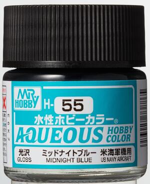 H-55  MIDNIGHT BLUE - AZUL MEDIANOCHE -   AQUEOUS HOBBY COLOR - NUEVA FORMULA. ALTA CONCENTRACION . 