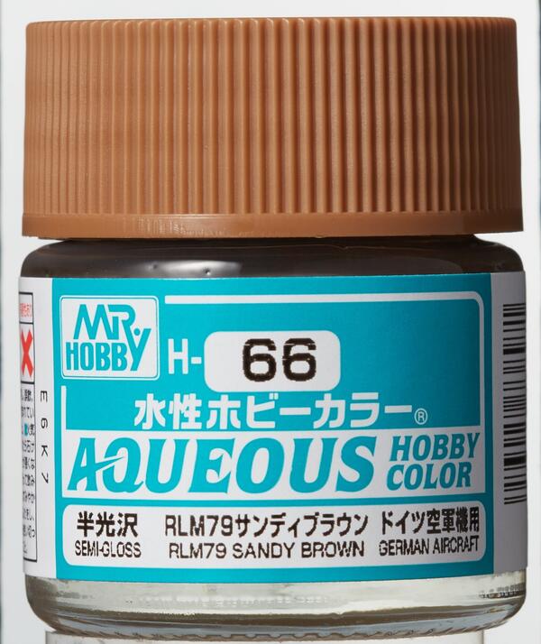 H-66  RLM 79 SANDY BROWN -  ARENA MARRON -   AQUEOUS HOBBY COLOR - NUEVA FORMULA. ALTA CONCENTRACION