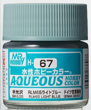 H-67 RLM 65 LIGHT BLUE - AZUL CLARO - AQUEOUS HOBBY COLOR - NUEVA FORMULA. ALTA CONCENTRACION . H-67 RLM 65 LIGHT BLUE - AZUL CLARO - AQUEOUS HOBBY COLOR - NUEVA FORMULA. ALTA CONCENTRACION .