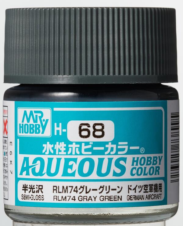 H-68  RLM 74  DARK GRAY  -  GRIS OBSCURO -   AQUEOUS HOBBY COLOR - NUEVA FORMULA. ALTA CONCENTRACION