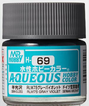 H-69  RLM 75  GRAY  -  GRIS -   AQUEOUS HOBBY COLOR - NUEVA FORMULA. ALTA CONCENTRACION . LUFTWAFFE 