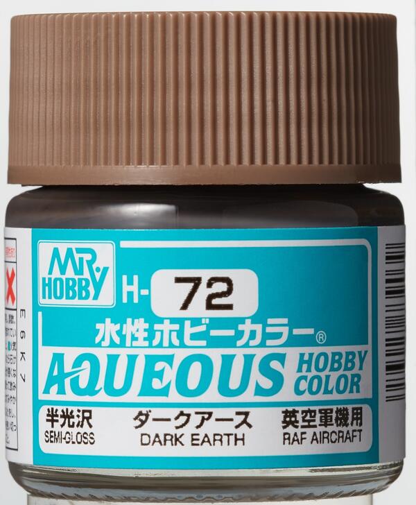 H-72  DARK EARTH -  TIERRA OBSCURA  - AQUEOUS HOBBY COLOR - NUEVA FORMULA. ALTA CONCENTRACION. RAF A
