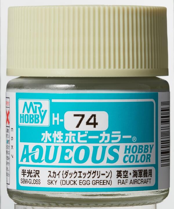 H-74  SKY (DUCK EGG GREEN) -  VERDE HUEVO DE PATO - AQUEOUS HOBBY COLOR - NUEVA FORMULA. ALTA CONCEN