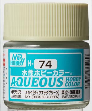 H-74  SKY (DUCK EGG GREEN) -  VERDE HUEVO DE PATO - AQUEOUS HOBBY COLOR - NUEVA FORMULA. ALTA CONCEN