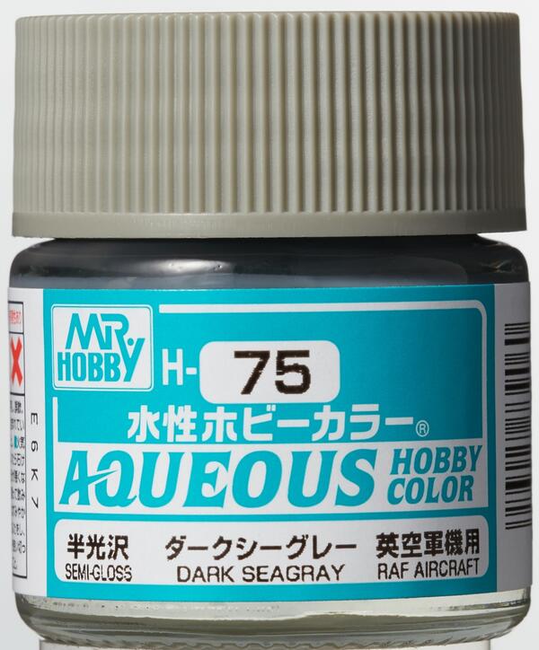 H-75 DARK SEAGRAY -  GRIS MARINO OBSCURO - AQUEOUS HOBBY COLOR - NUEVA FORMULA. ALTA CONCENTRACION. 