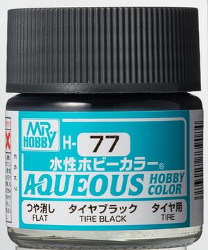 H-77 TIRE BLACK - NEGRO LLANTA - AQUEOUS HOBBY COLOR - NUEVA FORMULA. ALTA CONCENTRACION. H-77 TIRE BLACK - NEGRO LLANTA - AQUEOUS HOBBY COLOR - NUEVA FORMULA. ALTA CONCENTRACION.