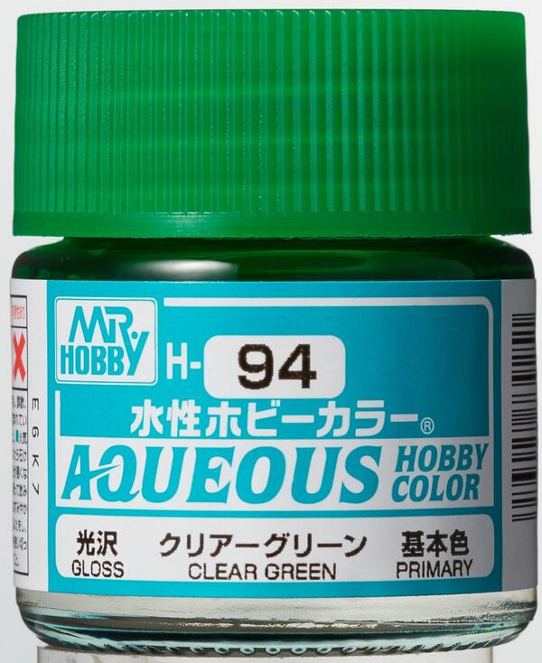 H-94  CLEAR GREEN -  VERDE TRANSLUCIDO - AQUEOUS HOBBY COLOR - ALTA CONCENTRACION. RINDE 20ml.